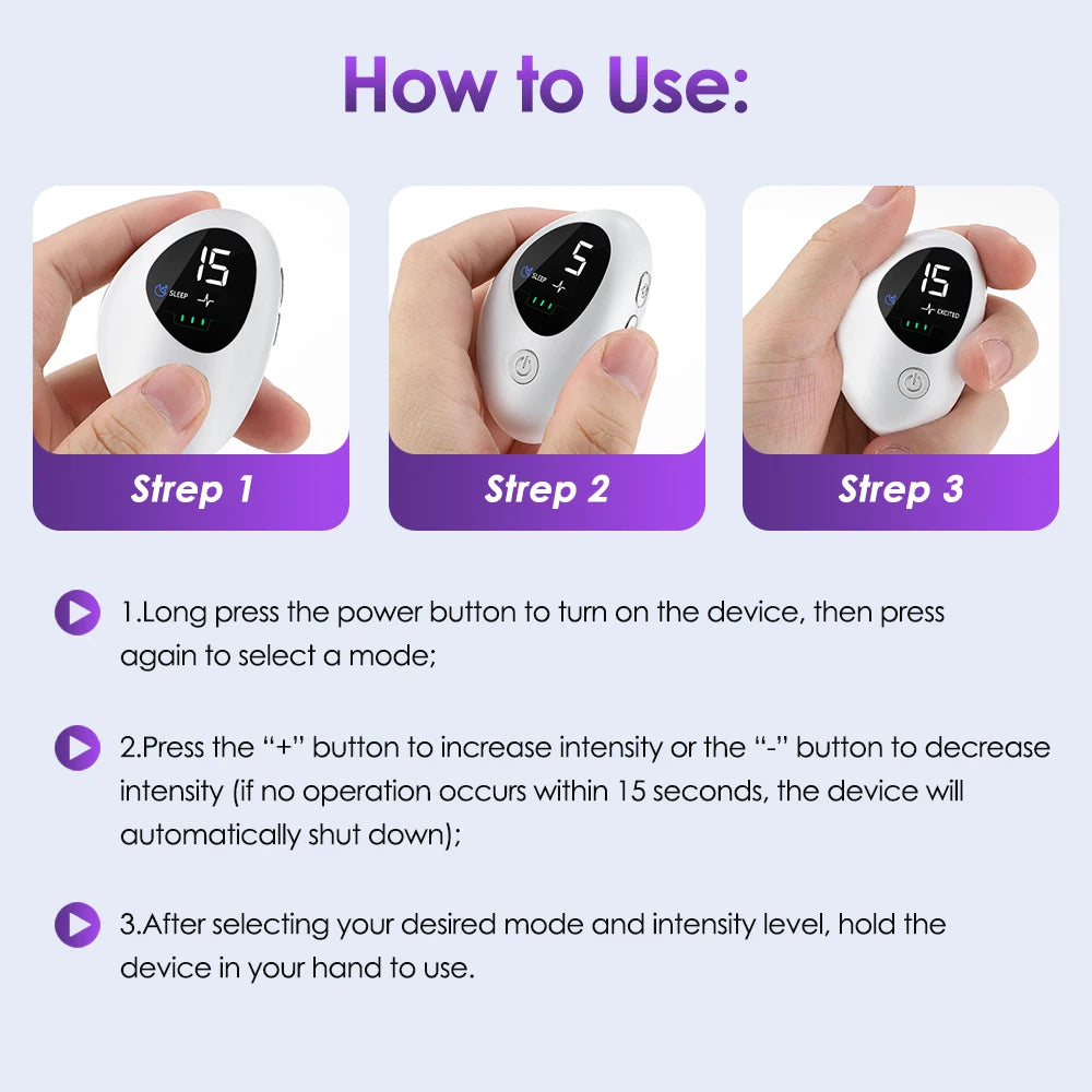 Microcurrent Sleep Aid Device Pulse Stimulation for Insomnia and Anxiety Relief at Night