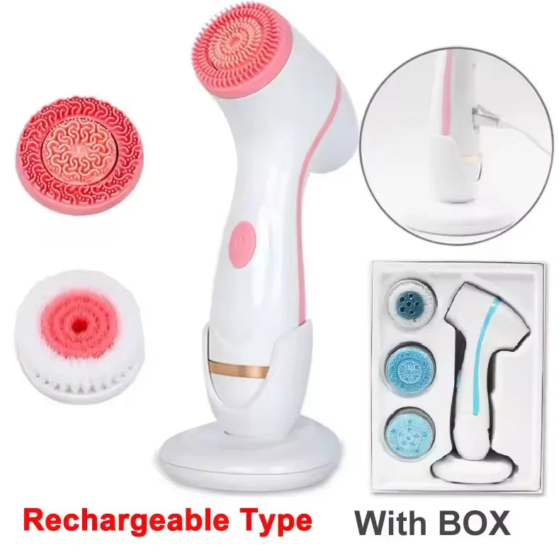 3 in 1 Facial Cleansing Brush Exfoliating Face Scrubber for Women and Daily Skincare Routines