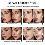 Dual Ended Face Contour Stick Highlighter Waterproof Makeup for Sculpting and Daily Beauty