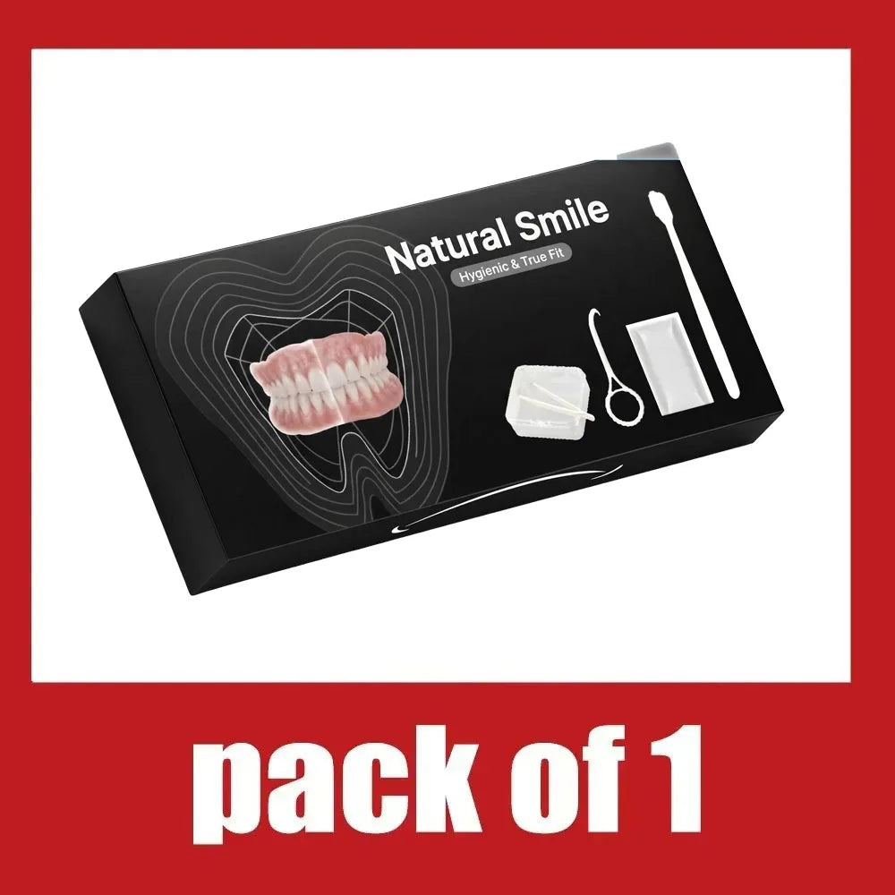 Full Mouth Denture Set Soft Silicone Reline False Teeth for Adults at Home Daily Oral Care
