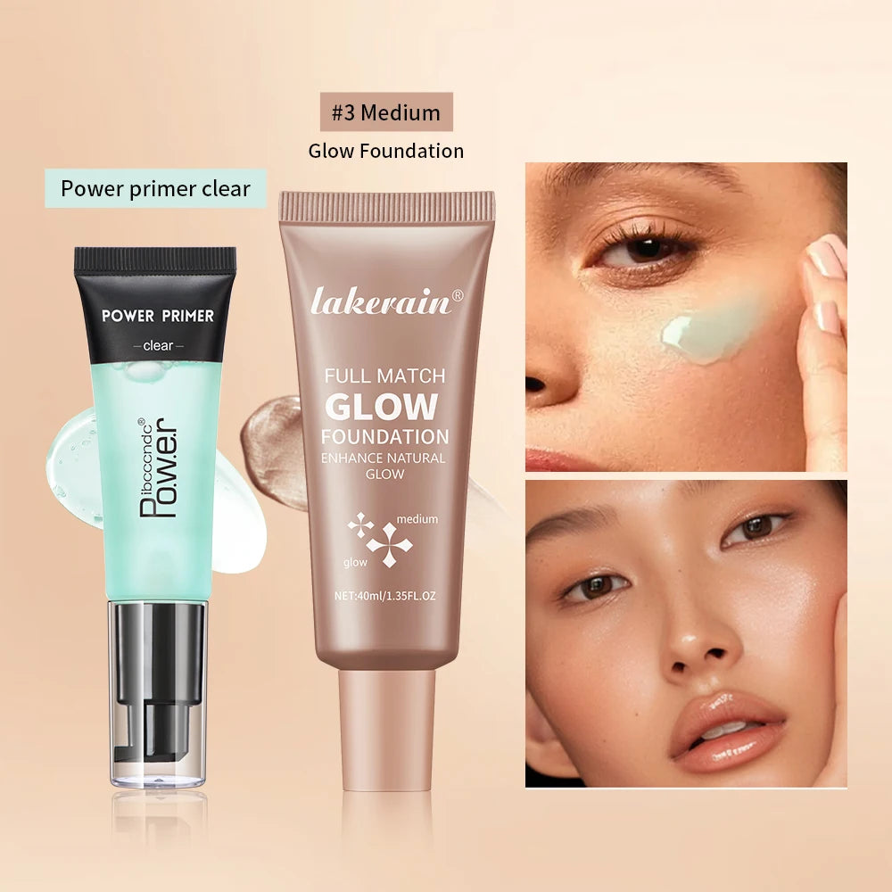 Power Primer and Glow Foundation Makeup Set for Radiant Skin for Women Daily Makeup Routine - 9