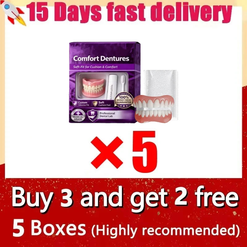 Natural Silicone Dentures Instant Smile Teeth Cosmetic Accessories for Adults Oral Beauty