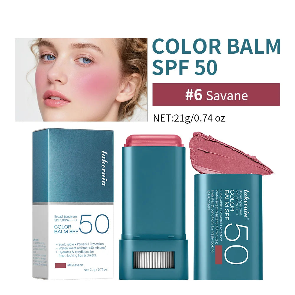 Color Balm SPF 50 Hydrating Blush Stick for Sensitive Skin and Daily Use