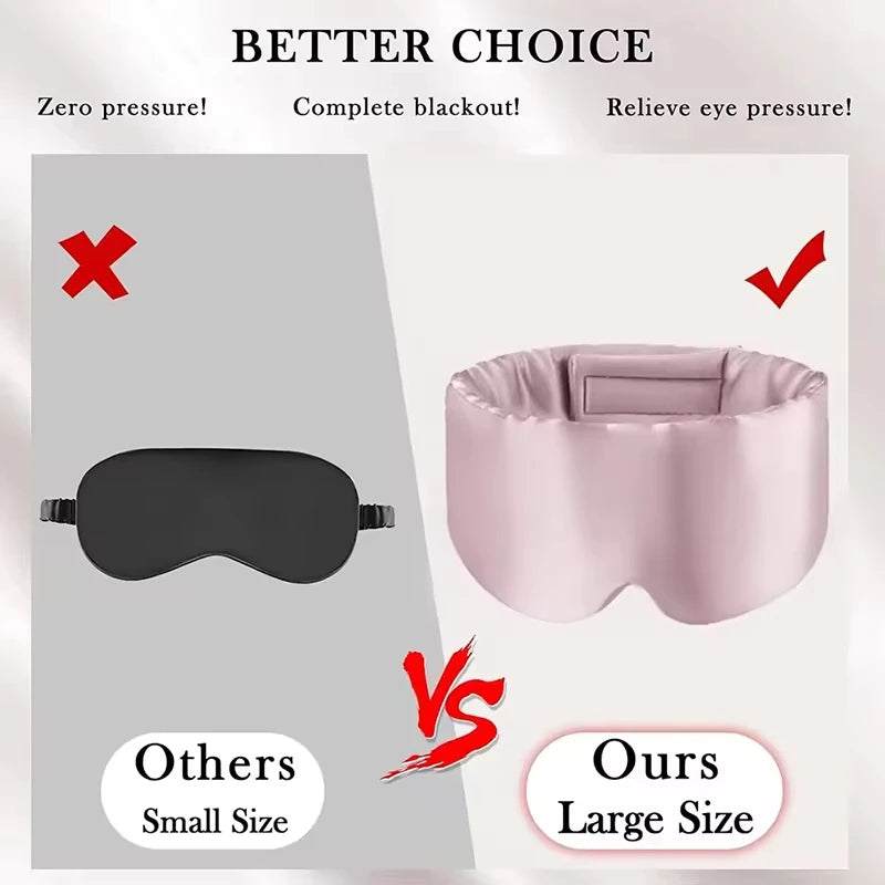 Silk Sleep Mask Blackout Eye Cover Adjustable Soft Sleeping Aid for Women Traveling and Naps