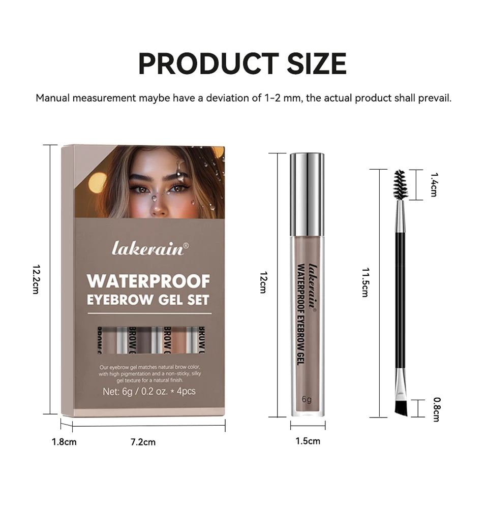 Waterproof Eyebrow Gel Set Long Lasting Tinted Makeup for Women Daily Beauty
