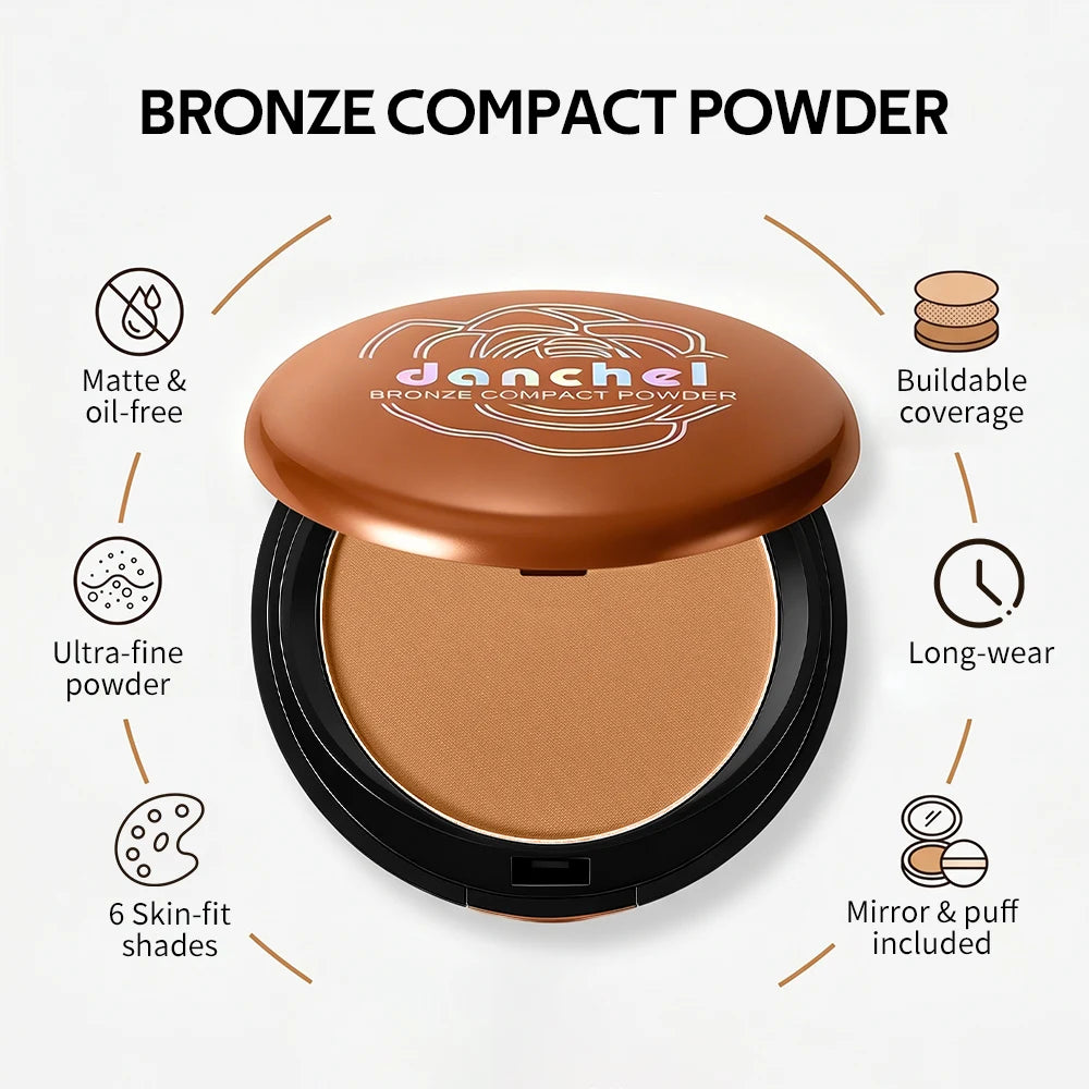 Bronze Compact Powder Matte Setting Makeup for Radiant Skin Daily Looks