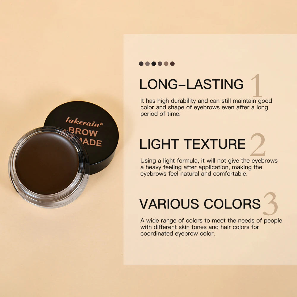 Brow Pomade Waterproof Eyebrow Gel for Natural Tinted Brows for Daily Makeup and Special Events
