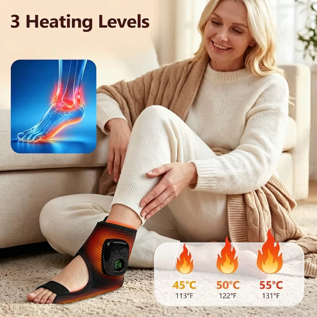 Airbag Compression Ankle Massager with Heat for Muscle Relaxation at Home or Traveling