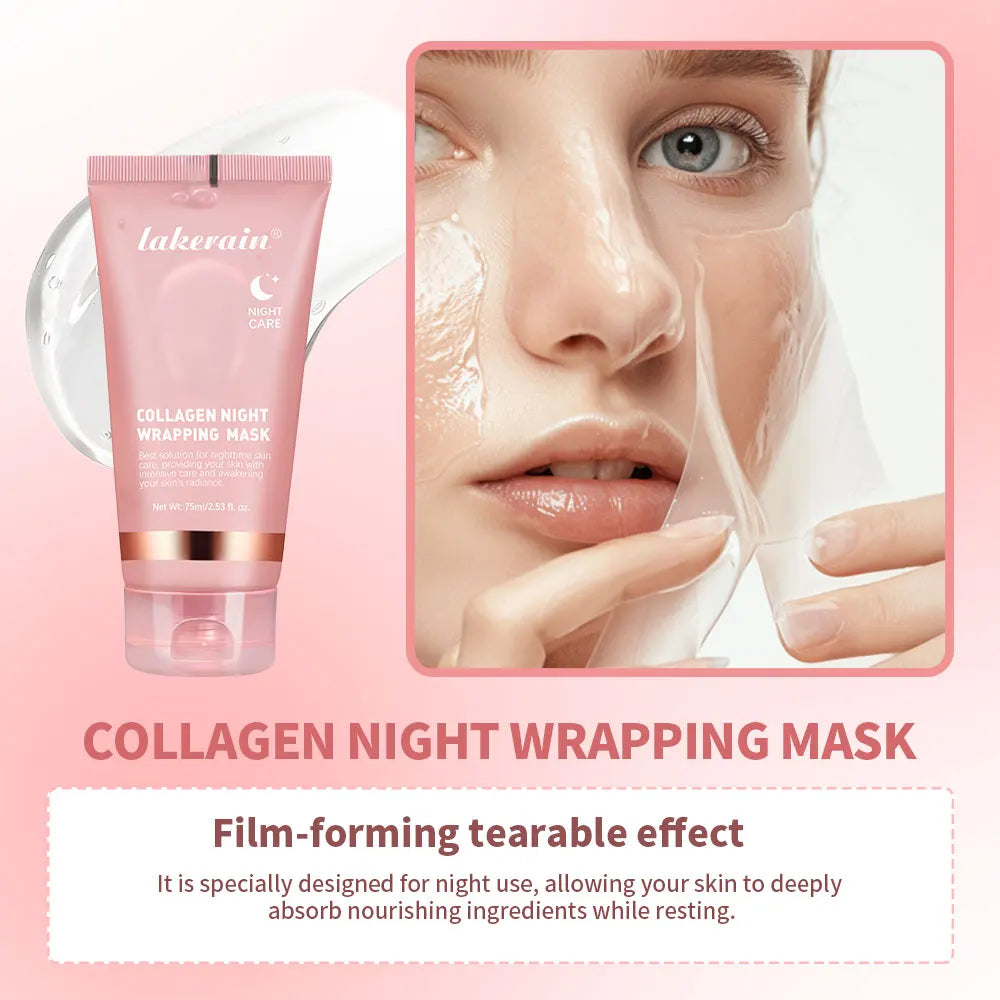 Collagen Night Wrapping Mask Peel Off Anti Aging Treatment for Women at Night
