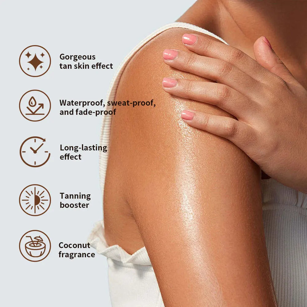 Amazing Brown Tanning Lotion Waterproof Sunless Bronzer for Body Sunbathing and Beach Days