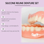 Silicone Reline Denture Set Comfortable Fit Natural Look for Daily Use at Home for Great Smile