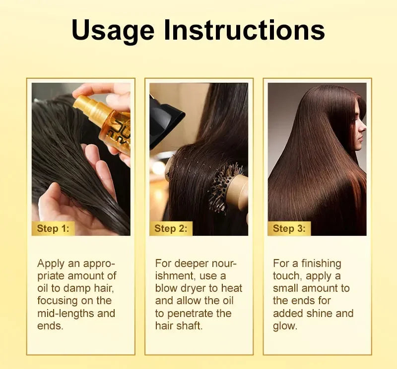 Amino Acid Hair Oil Nourishing Treatment for Smooth Shiny Hair and Heat Protection - 23