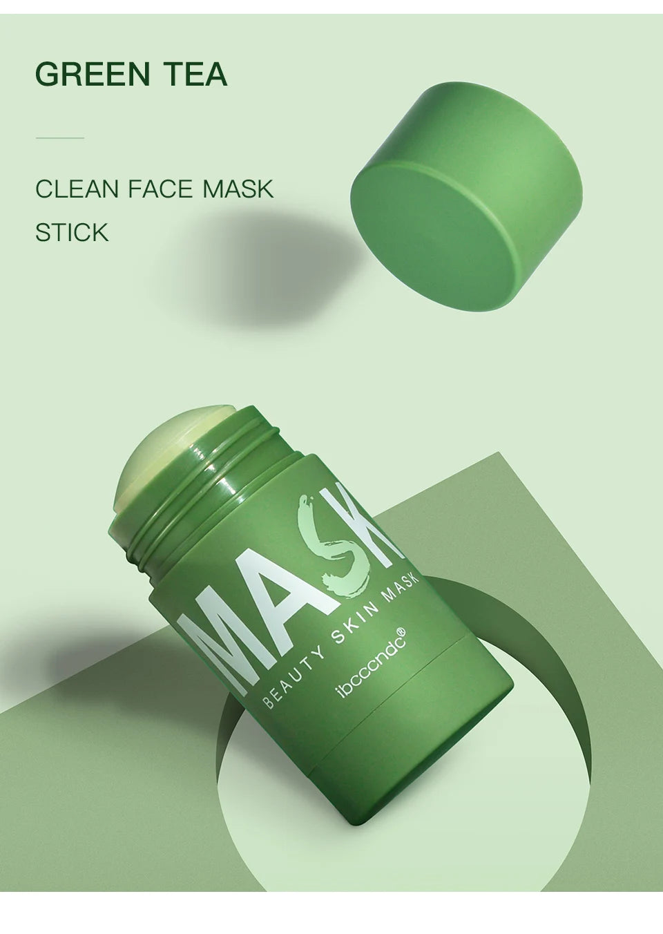 Green Tea Cleansing Stick Deep Moisturizing Oil Control Mask for Unisex Whole Face Treatment