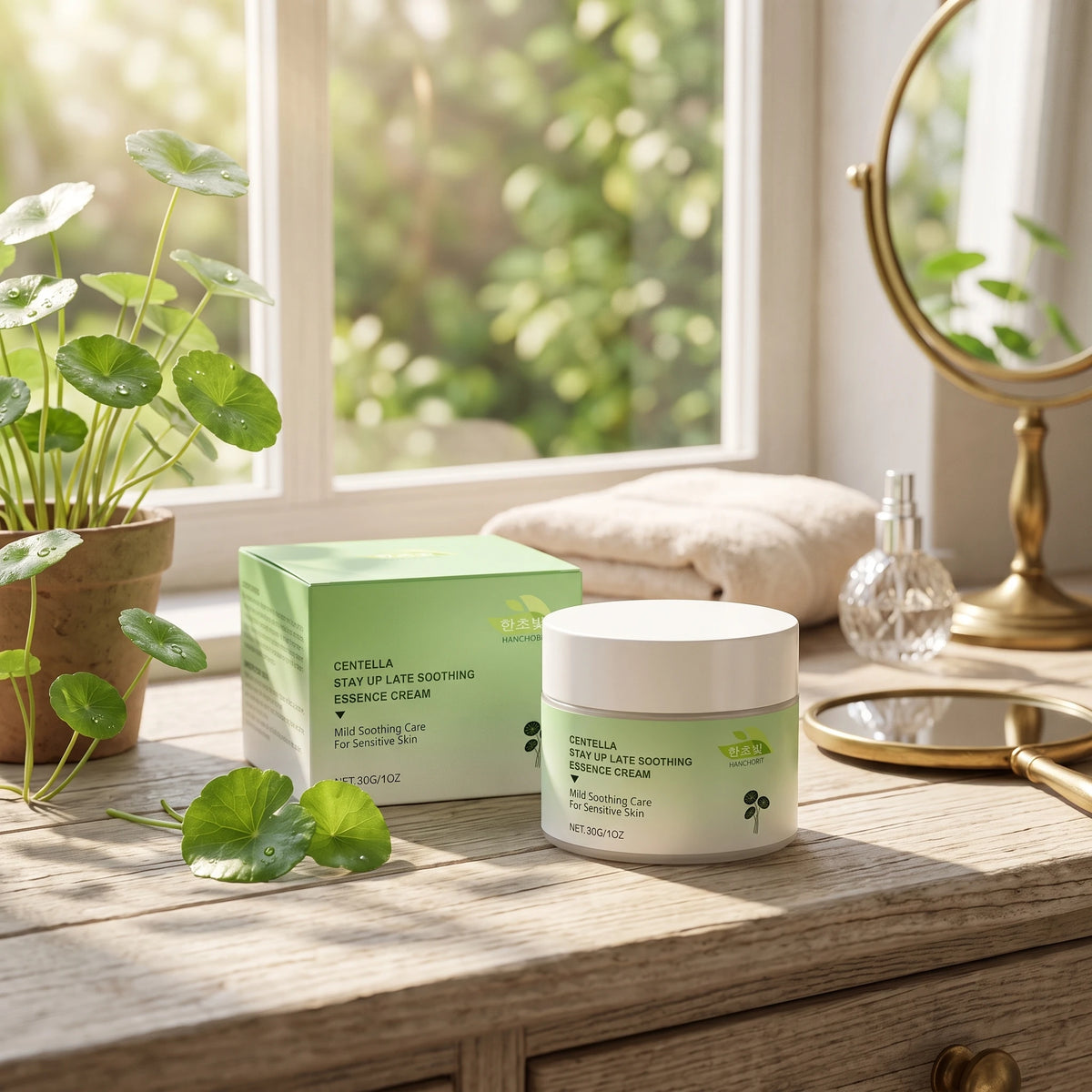 Centella Asiatica Soothing Cream Reduce Redness Calming Moisturizer for Sensitive Face Daily
