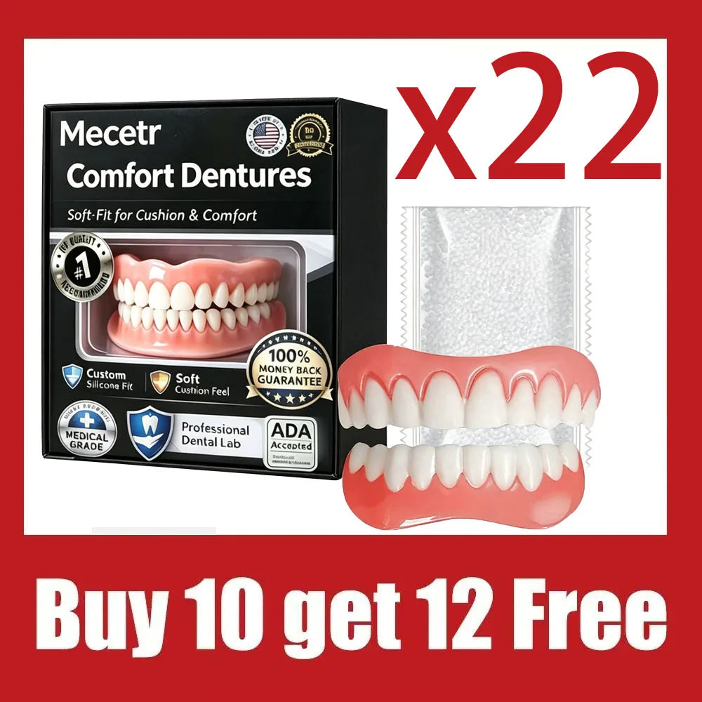 Adjustable Full Mouth Dentures Natural Silicone Fake Teeth for Adults and Elderly