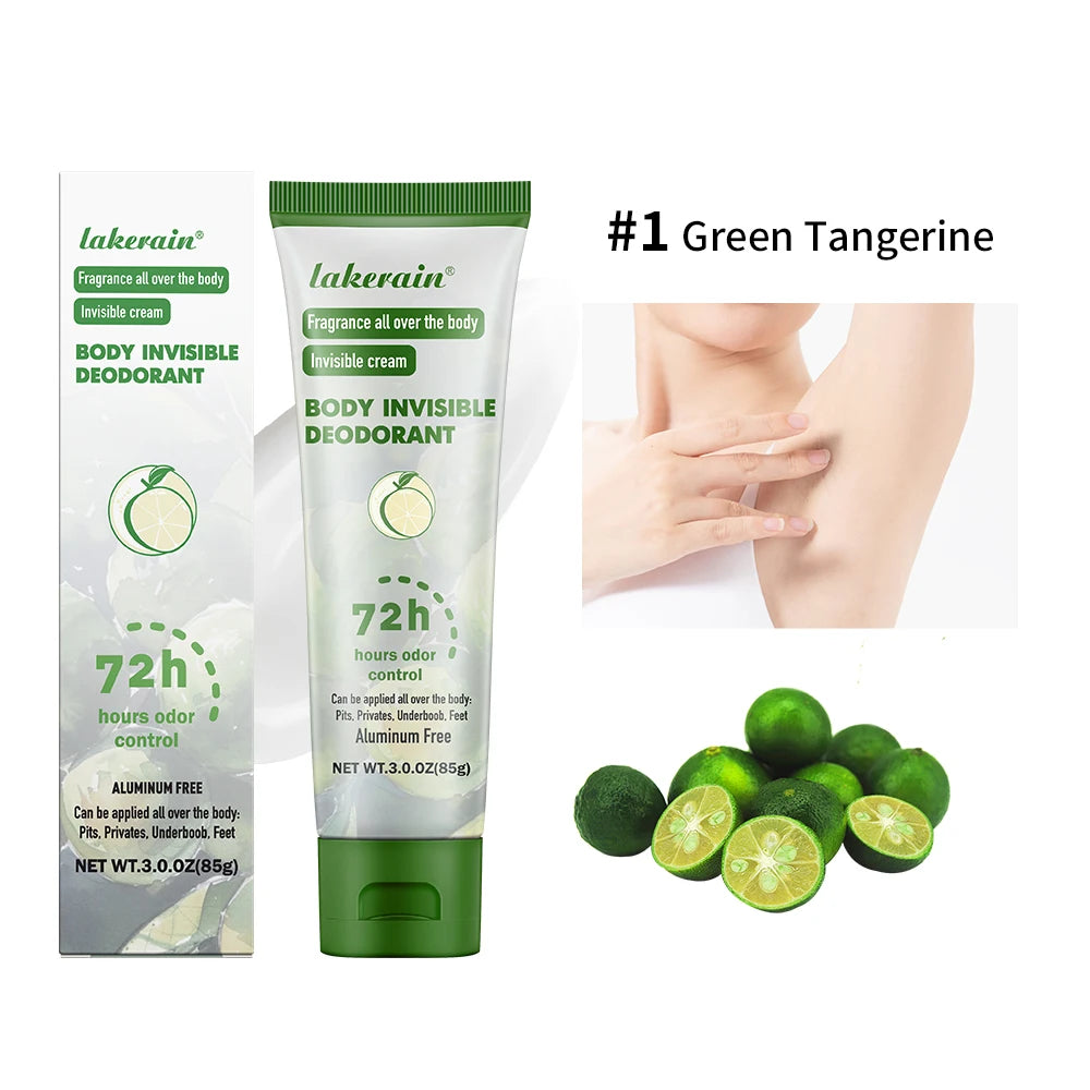 Body Invisible Deodorant Cream Long Lasting Odor Control for Unisex Daily Use