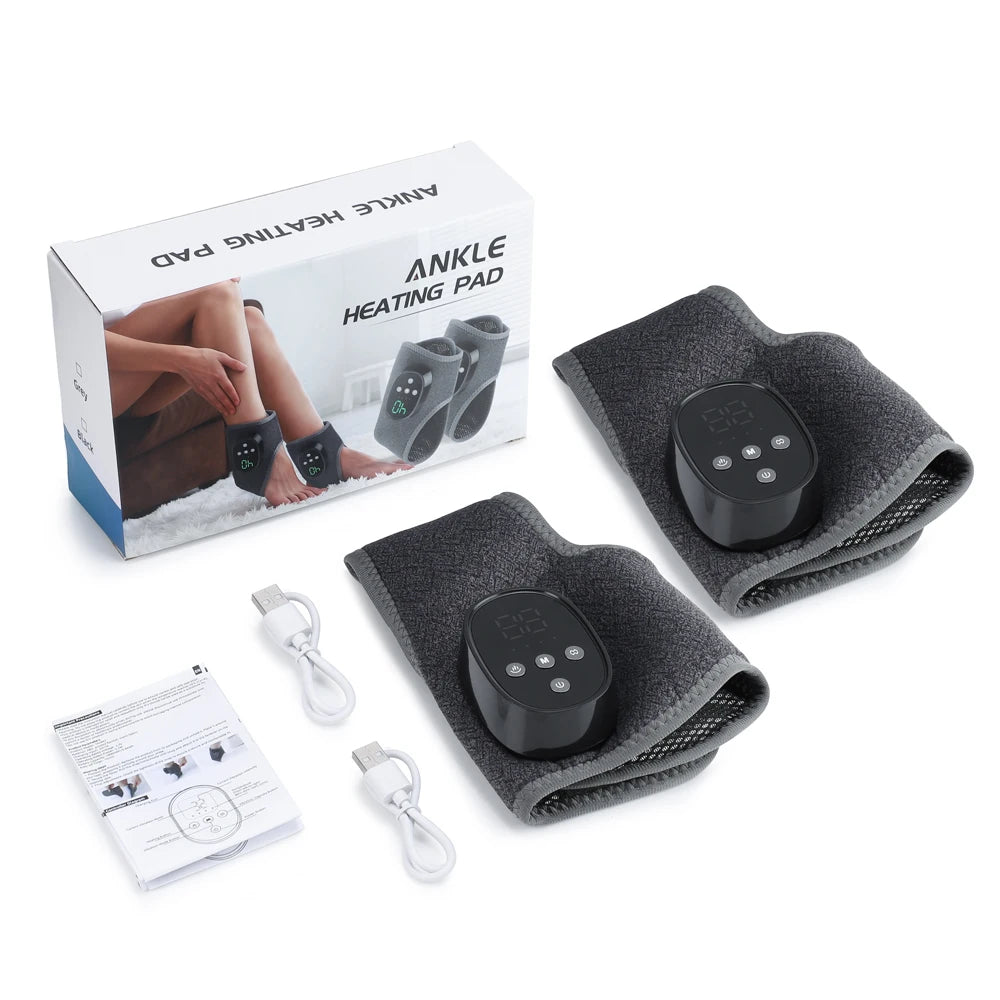 Electric Ankle Massager Heated Vibration Brace for Joint Relief at Home or After Sports - 20
