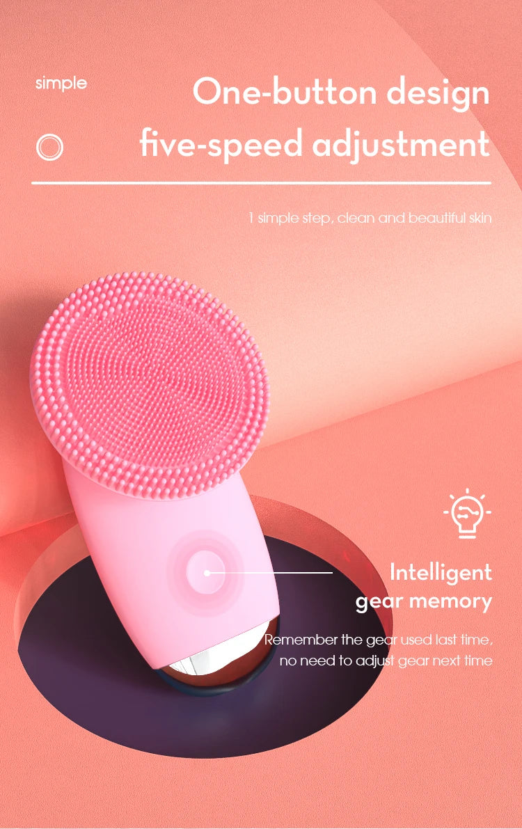 Electric Facial Cleansing Brush Sonic Vibration Scrubber for deep pore cleaning at home - 12