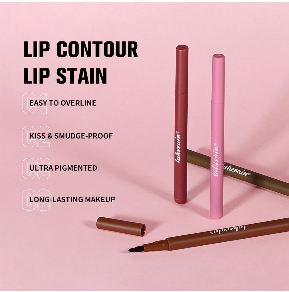 Lip Contour Stain Pen Long Lasting Waterproof Makeup for Daily Beauty and Travel