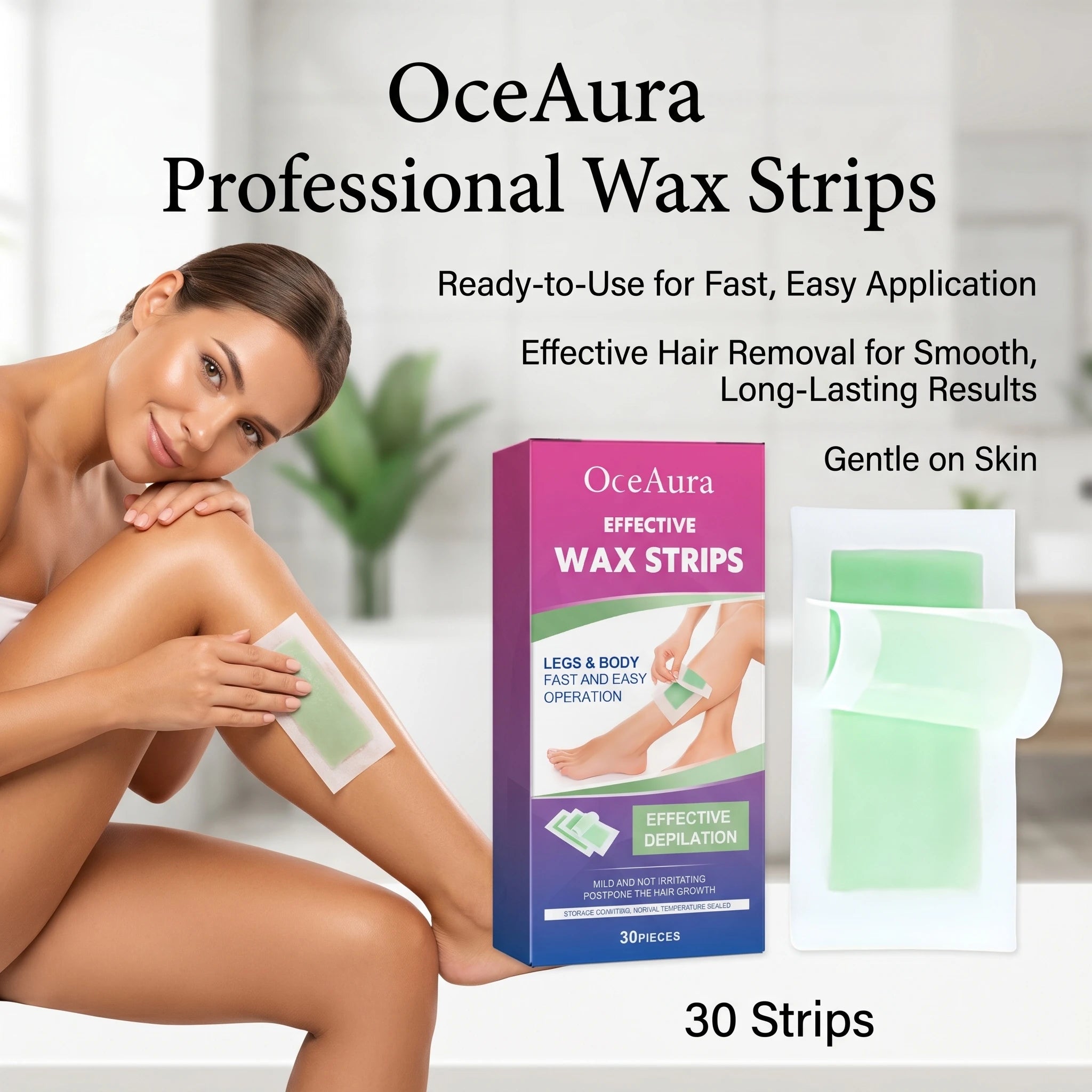 Depilatory Wax Strips Hair Removal for Smooth Skin Legs and Underarms at Home SPA Experience - 4