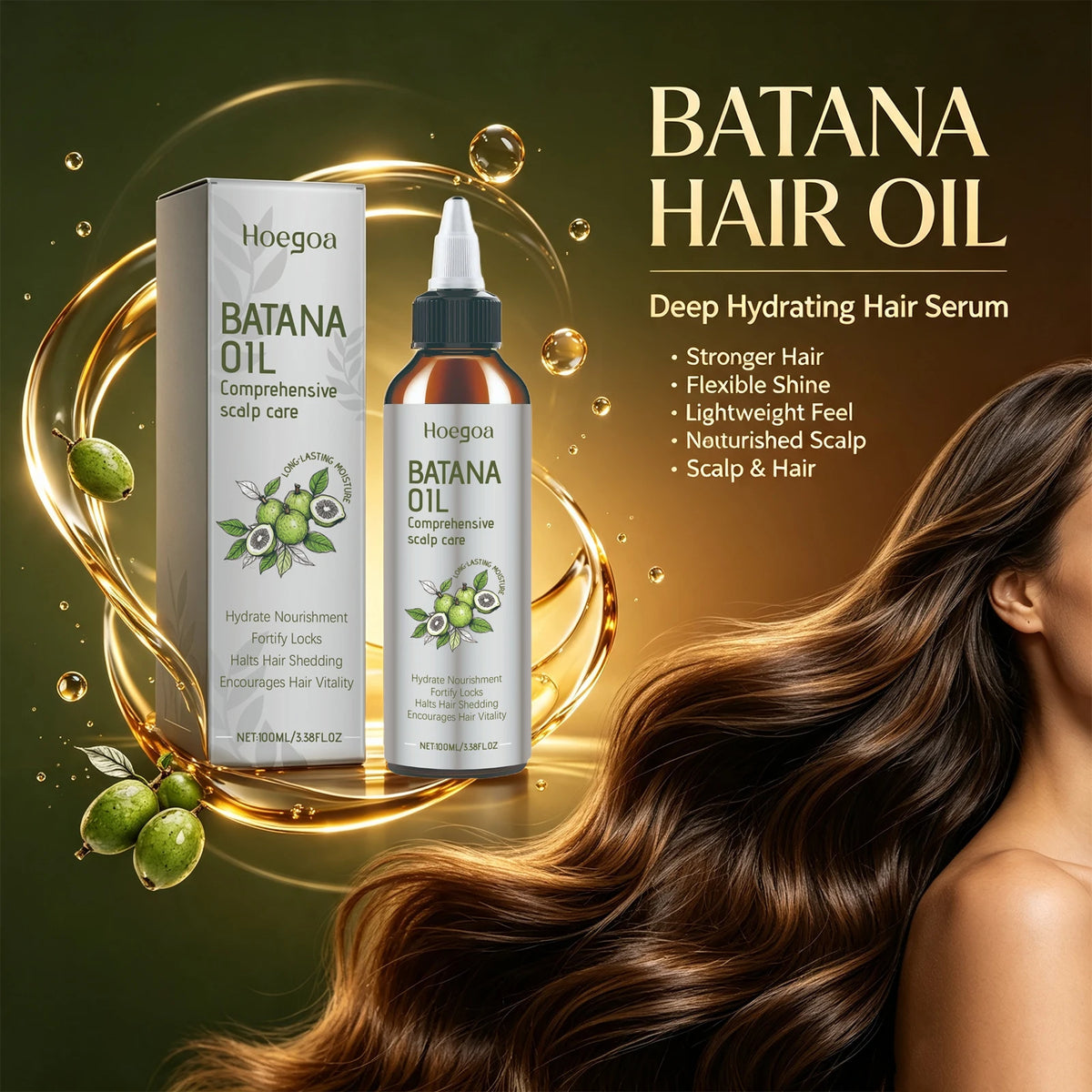 Batana Oil Hair Serum for Stronger Roots and Scalp Care for Men and Women at Home Daily Use