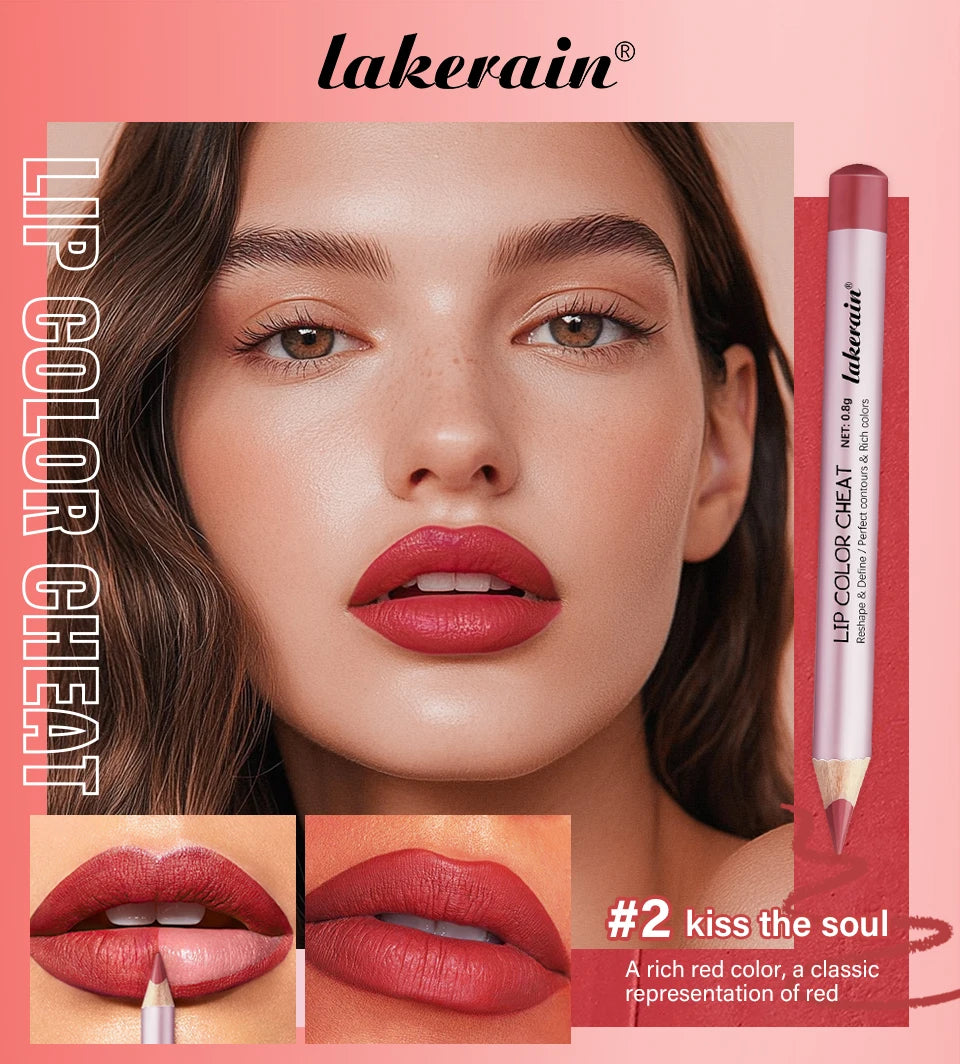 Matte Lip Liner Pencil Waterproof Contour Set for Women to Define Lips at Work or Parties - 9