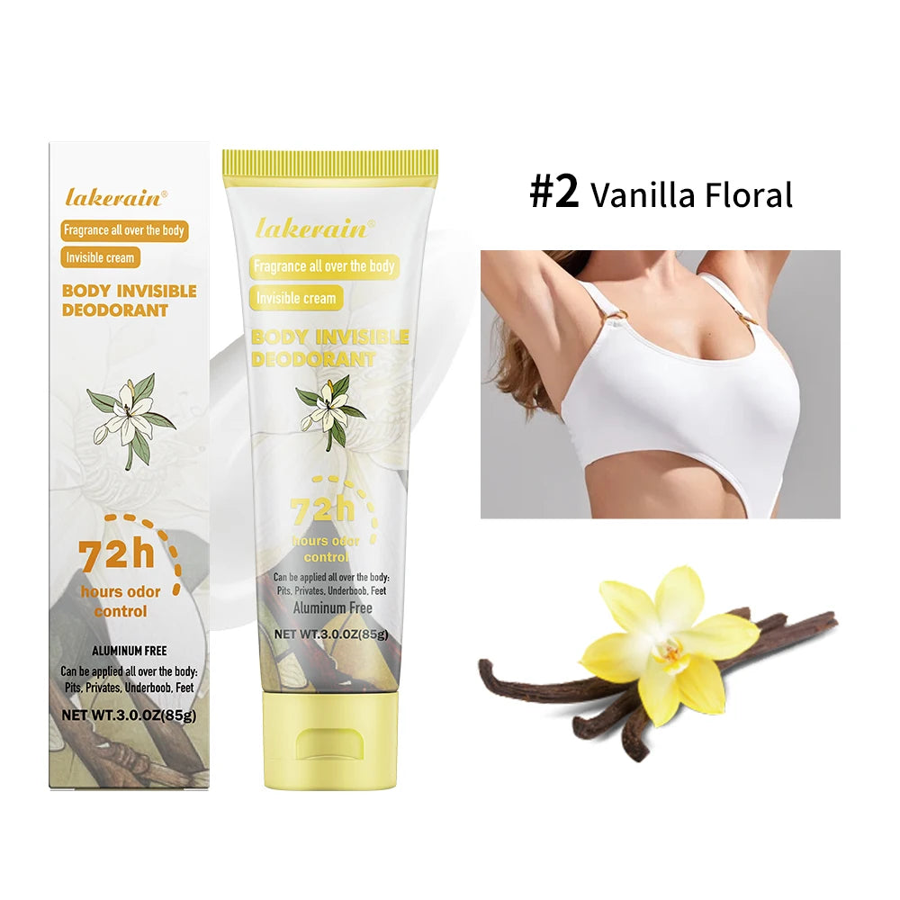 Body Deodorant Cream Long Lasting Odor Control Antiperspirant for Women and Men Daily Use
