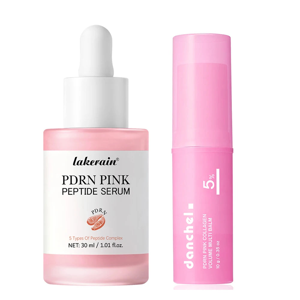 Salmon PDRN Pink Peptide Serum and Collagen Multi Balm for Radiant Skin and Face Hydration
