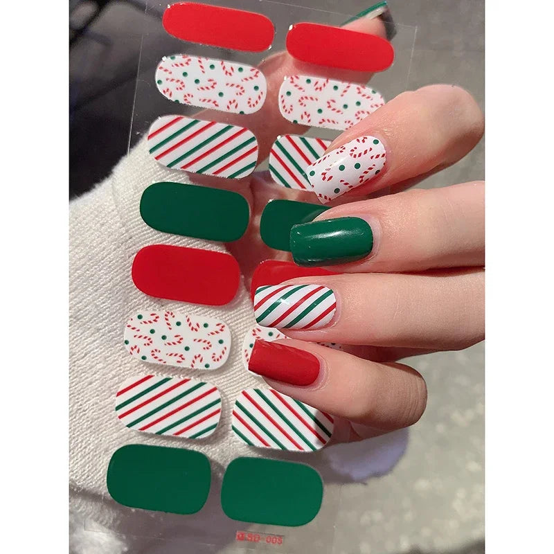 Christmas Nail Art Stickers Holiday Snowflake Decals for Women during Winter