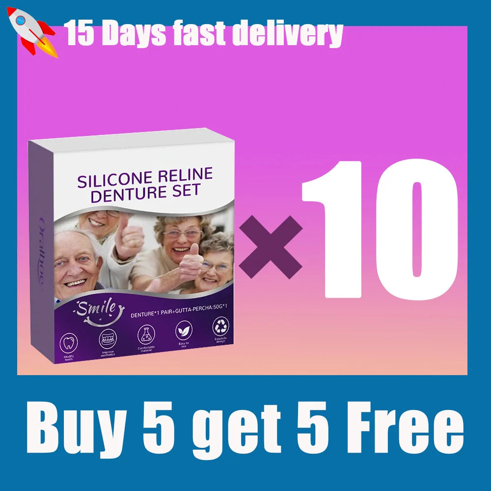 Denture Reline Kit Soft Silicone False Teeth Care Set for Seniors at Home Daily Comfort - 8