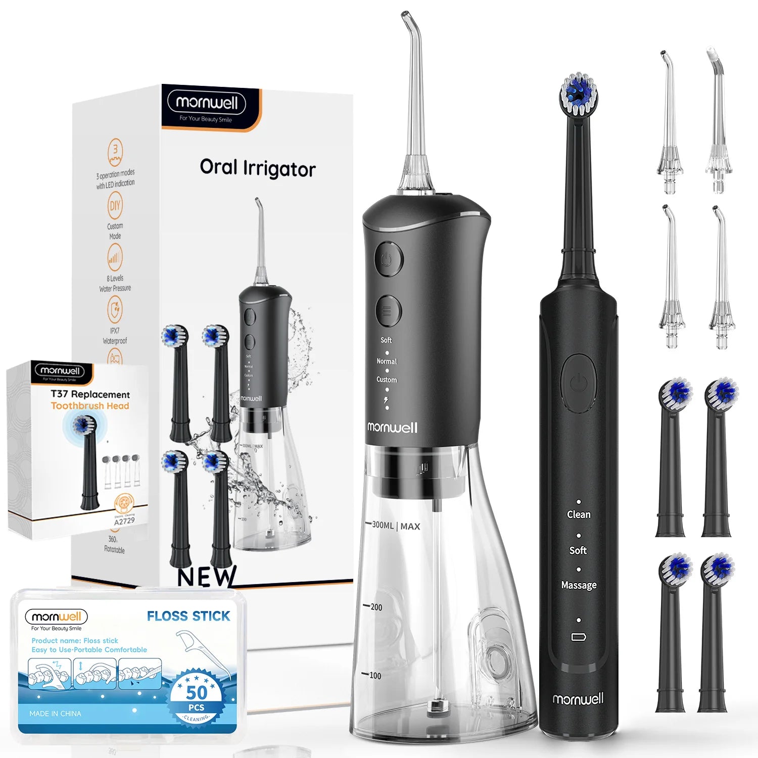 Oral Irrigator and Electric Toothbrush Combo Teeth Cleaning Kit for Adults at Home - 20