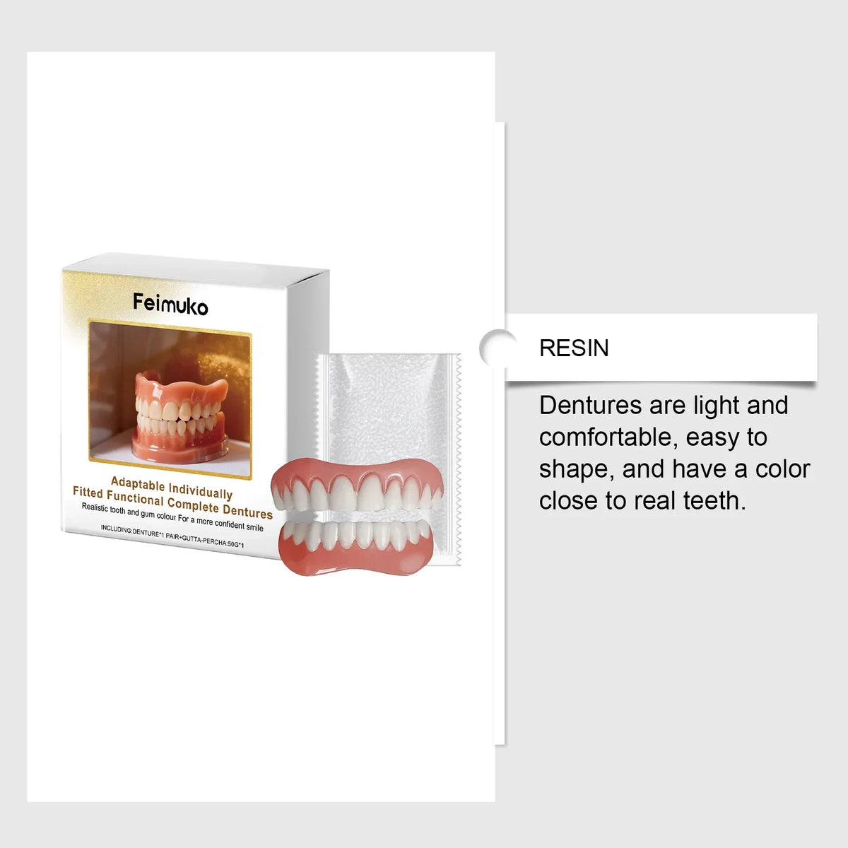 Denture Silicone Kit Comfortable Soft Liners for Adults at Home for Instant Smile Restoration