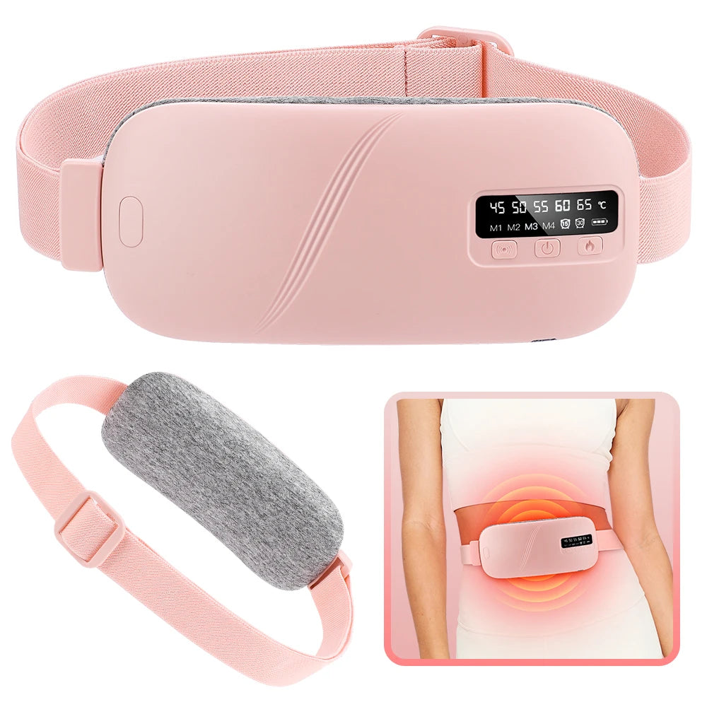 Menstrual Heating Pad Portable Vibration Massage Belt for Women at Home or Office - 1