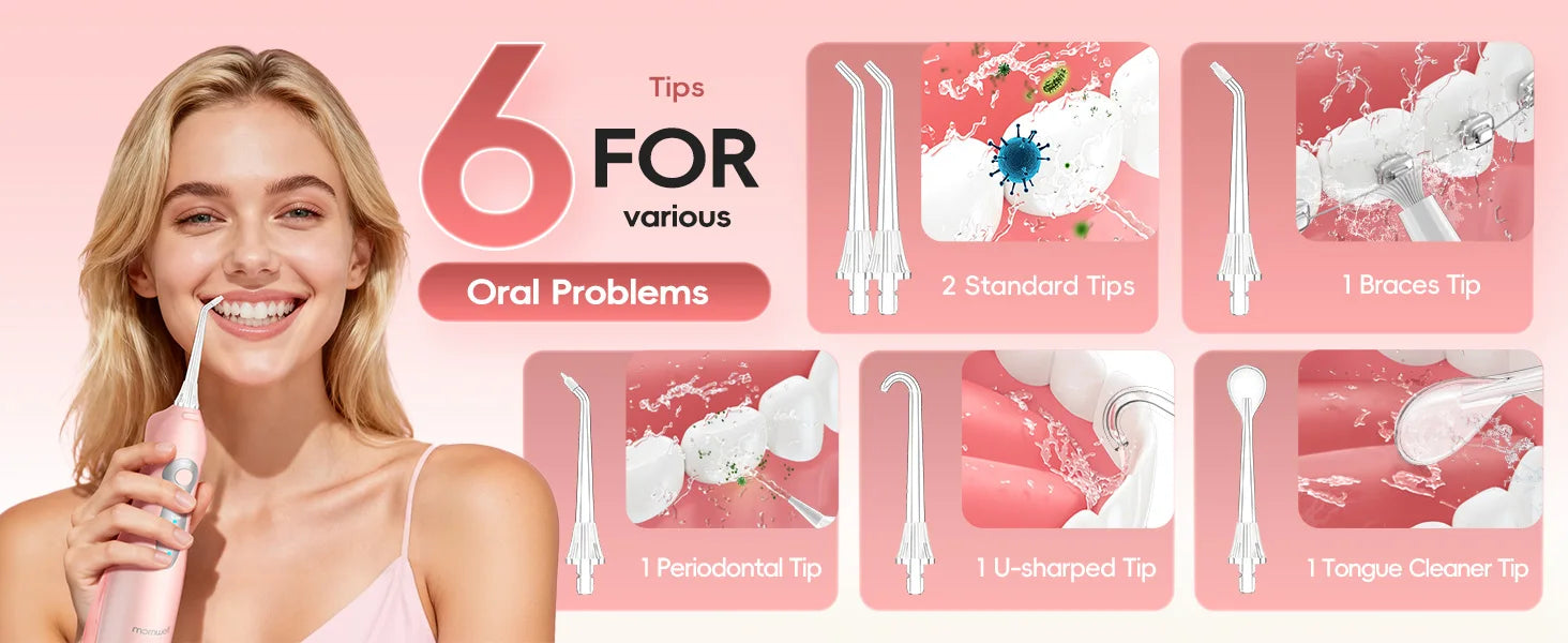 Portable Electric Water Flosser Rechargeable Oral Irrigator for Teeth Cleaning at Home - 16