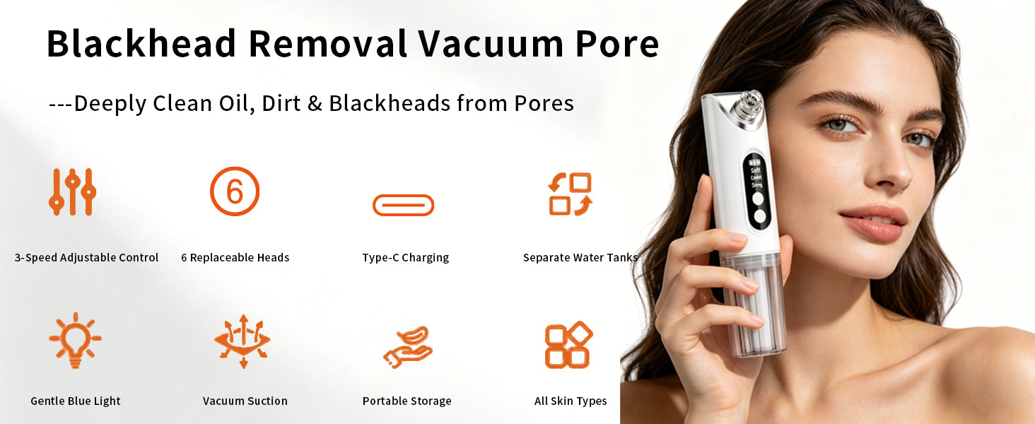 Pore Vacuum Blackhead Remover Deep Cleansing Tool for Radiant Skin and Face Daily Grooming - 7